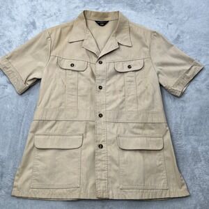 Vintage 1970s Lee Safari Jacket Mens Medium Made in USA Button Front Flap Pocket